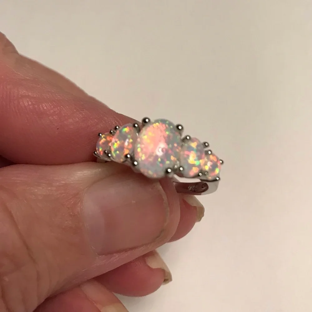 Opal 925 Sterling Silver Ring - Picture 2 of 9